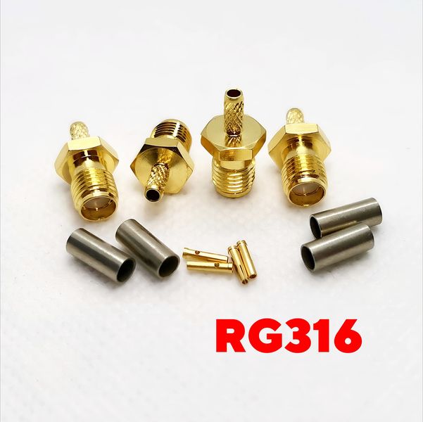 Конектор розъем SMA Female на кабель RG178, RG174, RG316, LMR100 (обжим) 9347 фото