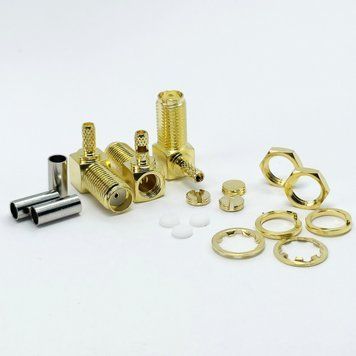 Конектор роз'єм SMA Female (кутовий) на кабель RG316, RG174, LMR100 (обжим) 0900 фото