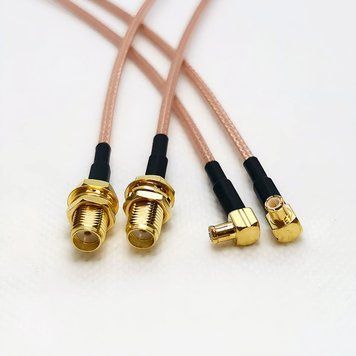 Антенный переходник pigtail MCX Male - SMA Female 20см кабель RG316 для пульта квадрокоптера дрона 2631 фото