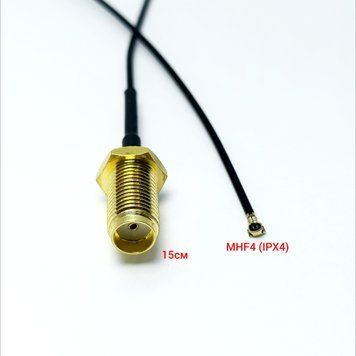 Антенный переходник pigtail MHF4 IPX4 to SMA Female (мама) 1.13mm 15см 5701 фото