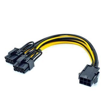 Перехідник додаткового живлення 6PIN to 2x8PIN для відеокарти 20см довжина 4835 фото