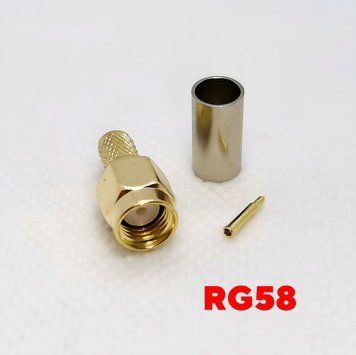 Коннектор разъем SMA Male на кабель RG58 (обжимной) 3475 фото