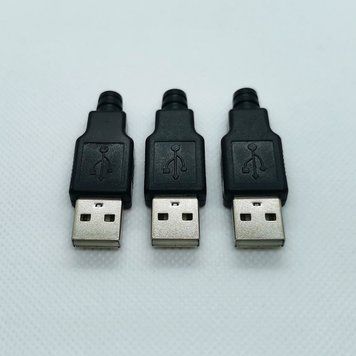 Разъем USB-A разборный 2.0 (папа) 4pin под пайку 8180 фото