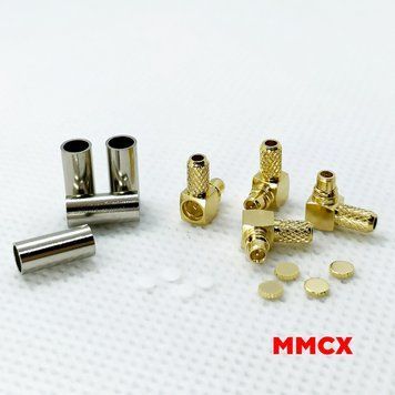 Конектор роз'єм MMCX Male (кутовий) на кабель RG316, RG174, LMR100 (обжим) 6730 фото