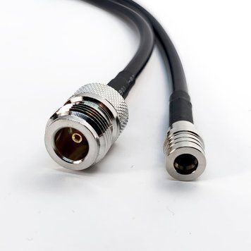 Перехідник з'єднувач QMA Male to N Type Female кабель RG223 20см 9238 фото